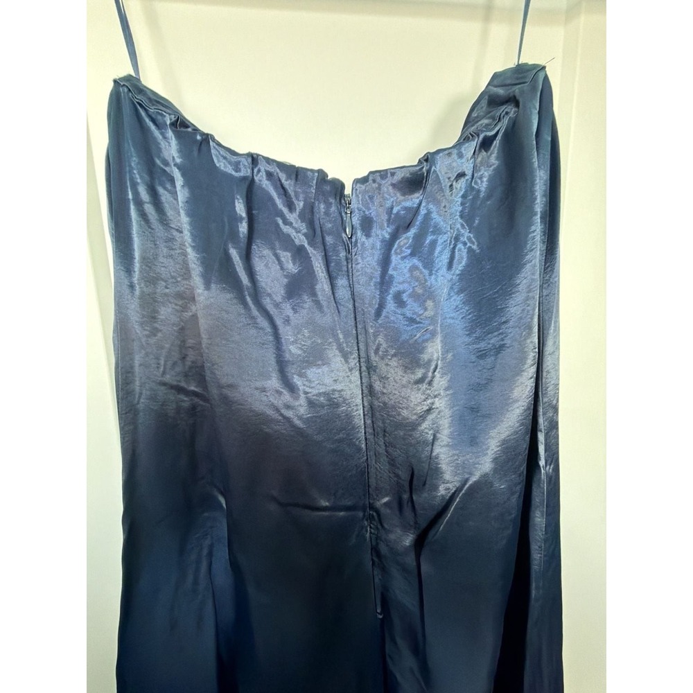 Abercrombie & Fitch Satin Maxi Dress Navy Blue Size S_121 - Picture 5 of 6